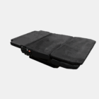 The unfolded 3-seater bench, mounted on a mounting plate, provides a wide sleeping area for two people.