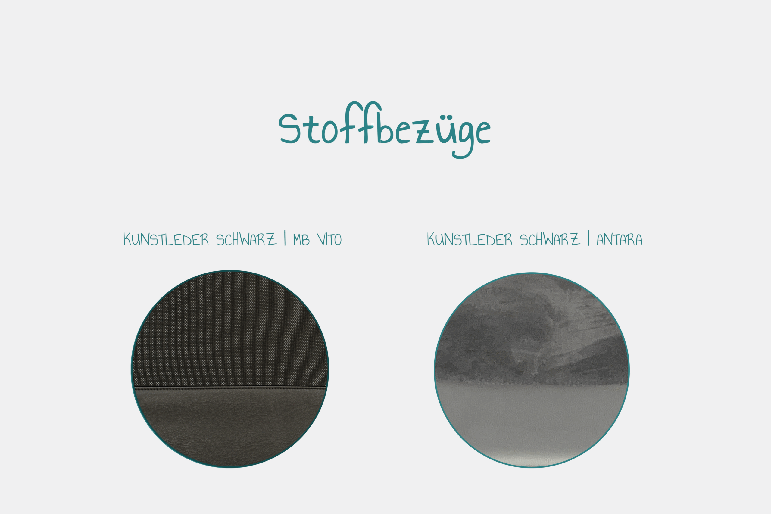 Übersicht der zwei verschiedenen Stoffbezüge für den Gurtbock Advanced.