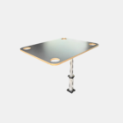 Camping table for airline rail, unfolded as a cutout
