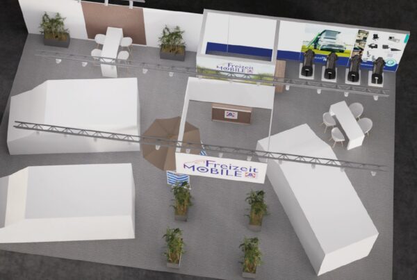Booth Layout Rendering for Caravan Salon 2026