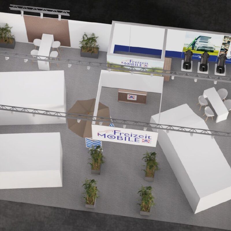 Booth Layout Rendering for Caravan Salon 2026