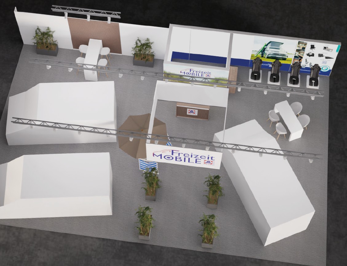 Booth Layout Rendering for Caravan Salon 2026